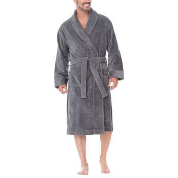 Majestic Terry Velour Waffle Knit Robe - Picture 1 of 6